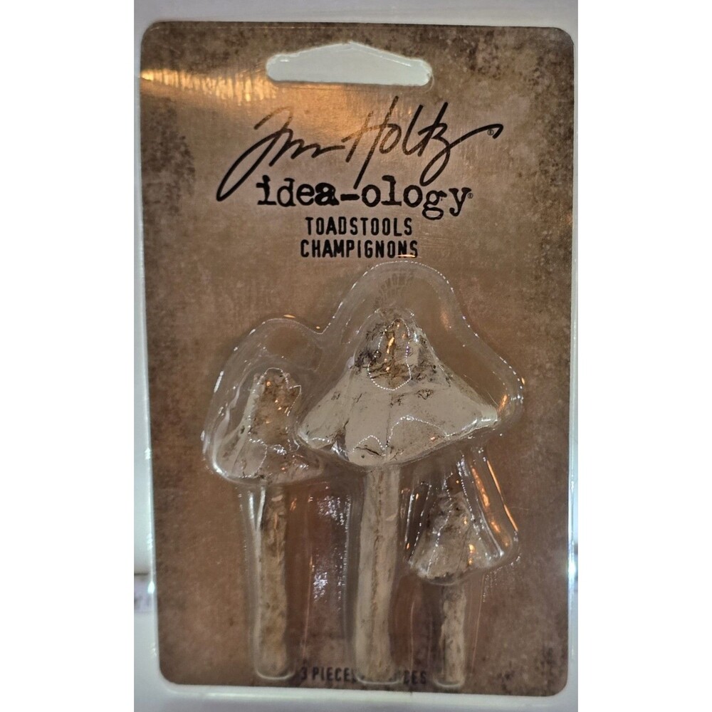 Tim Holtz Idea-ology Resin Toadstools Mushrooms 3 Sizes 1 1/4 - 2 1/2"